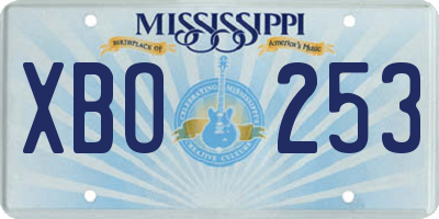 MS license plate XBO253