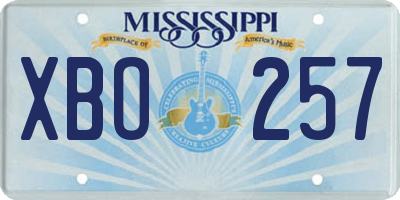 MS license plate XBO257