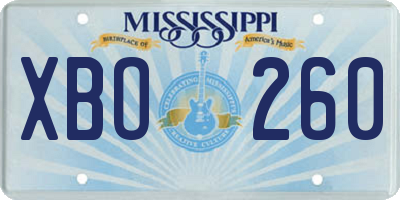 MS license plate XBO260