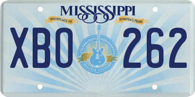 MS license plate XBO262
