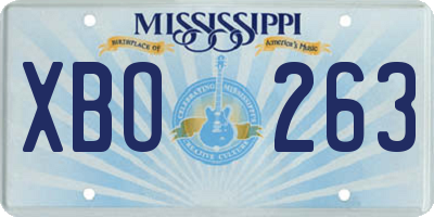 MS license plate XBO263