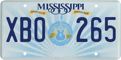 MS license plate XBO265