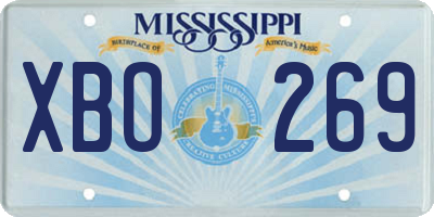 MS license plate XBO269