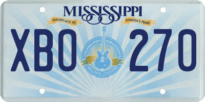 MS license plate XBO270