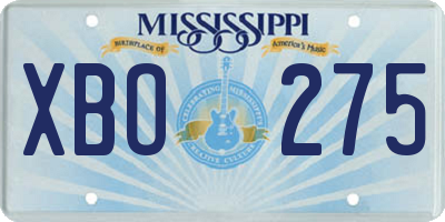 MS license plate XBO275