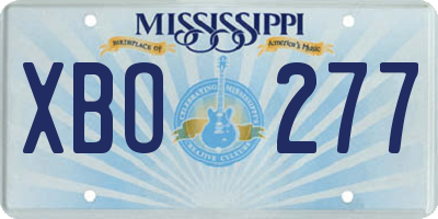 MS license plate XBO277