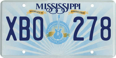 MS license plate XBO278