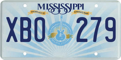 MS license plate XBO279