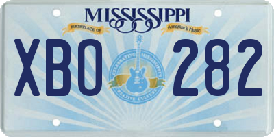 MS license plate XBO282
