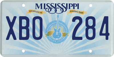MS license plate XBO284