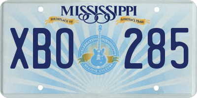 MS license plate XBO285