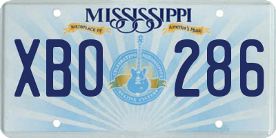 MS license plate XBO286