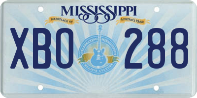 MS license plate XBO288