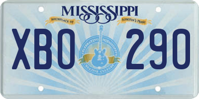 MS license plate XBO290