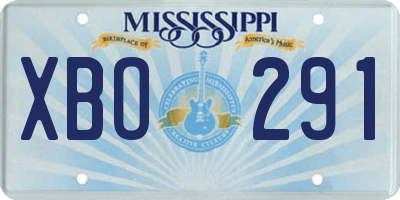 MS license plate XBO291