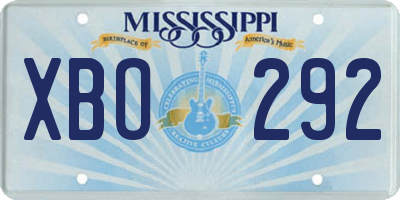 MS license plate XBO292