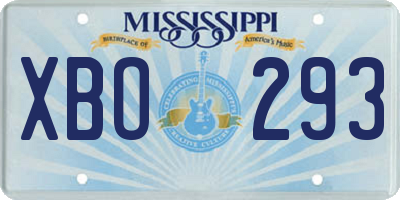 MS license plate XBO293