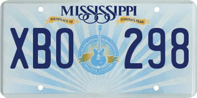 MS license plate XBO298