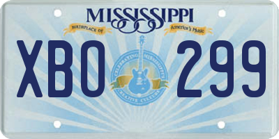 MS license plate XBO299