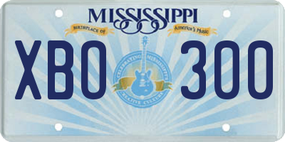 MS license plate XBO300