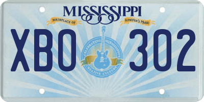 MS license plate XBO302