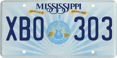 MS license plate XBO303