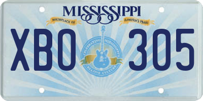 MS license plate XBO305