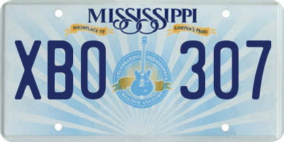 MS license plate XBO307