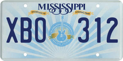 MS license plate XBO312