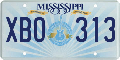 MS license plate XBO313