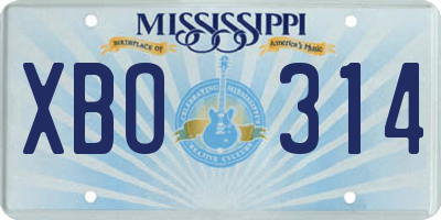 MS license plate XBO314