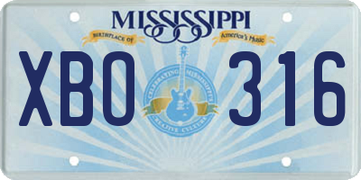 MS license plate XBO316