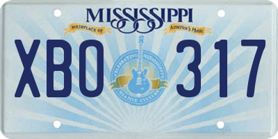 MS license plate XBO317