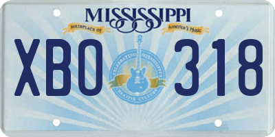MS license plate XBO318