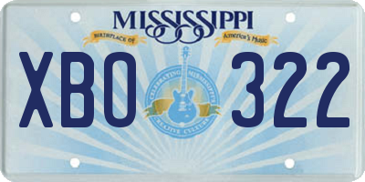 MS license plate XBO322