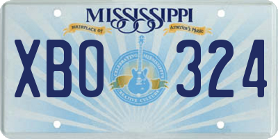 MS license plate XBO324