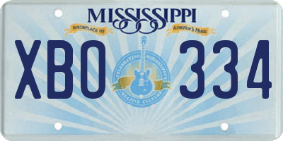MS license plate XBO334