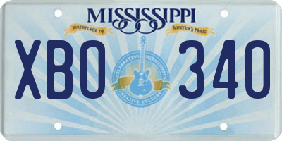 MS license plate XBO340