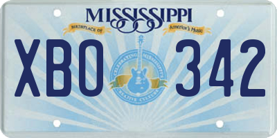 MS license plate XBO342