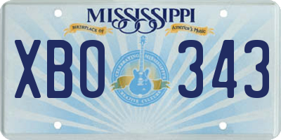 MS license plate XBO343