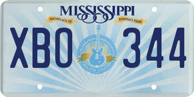 MS license plate XBO344