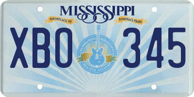 MS license plate XBO345