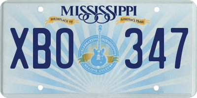 MS license plate XBO347
