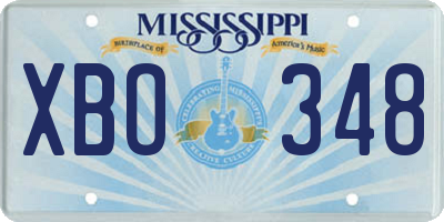 MS license plate XBO348