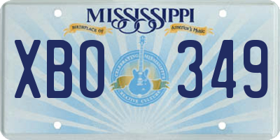 MS license plate XBO349