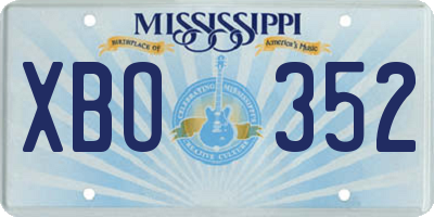 MS license plate XBO352