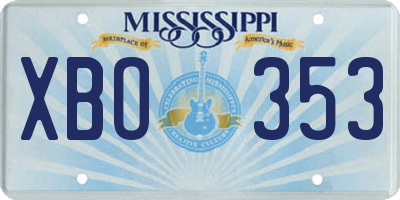 MS license plate XBO353