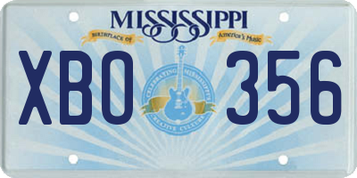 MS license plate XBO356