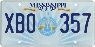 MS license plate XBO357
