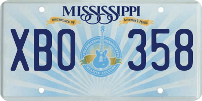 MS license plate XBO358